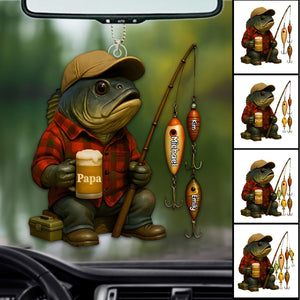 Fishing Dad Acrylic Ornament - Personalized Gift For Dad,Grandpa