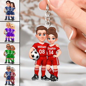Soccer Couple I'll Always Be Your Biggest Fan Custom Action Figure - Personalized Acrylic Keychain