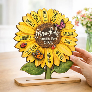 Grandkids Make Life More Grand - Personalized Wooden Plaque