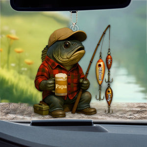 Fishing Dad Acrylic Ornament - Personalized Gift For Dad,Grandpa