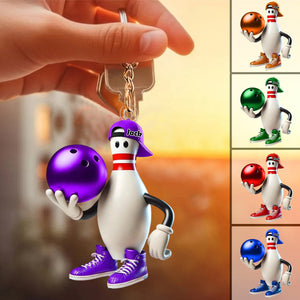 Personalized Bowling Acrylic Keychain, Gift For Bowling Lover