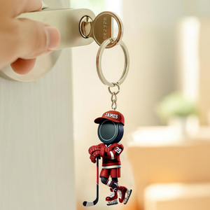Personalized Name Cool Ice Hockey Acrylic Keychain