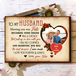 Meeting You Was Fate With Roses And Heart, Classic Personalized Poster, Gift For Husband, Wife