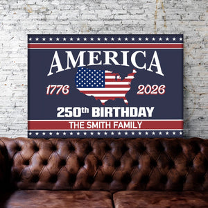 America 250th Birthday 1776-2026 Personalized Canvas Poster