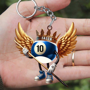 Personalized Custom Name Billiard Keychain,Gift For Billiard Lover