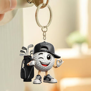 Golf Player Home Decor Personalized Golf Keychain