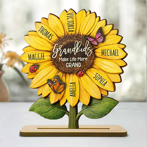 Grandkids Make Life More Grand - Personalized Wooden Plaque