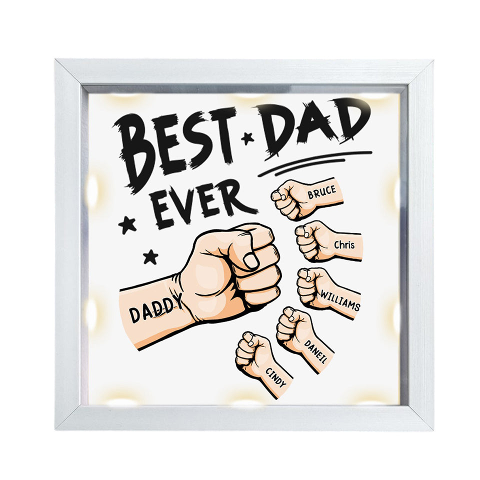 Personalized Light Shadow Box-The Best Dad Ever