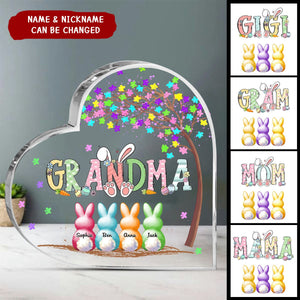 Personalized Easter Grandma's Colorful Tree Heart-Shaped Acrylic Plaque