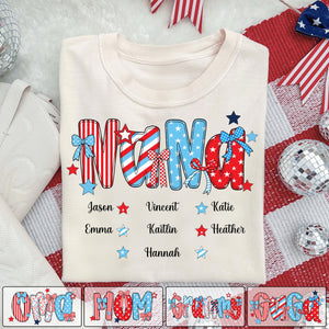 Personalized Patriotic American Flag Gigi Custom Gigi And Grandkids T Shirt