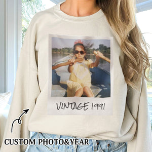 Unisex custom vintage foto- Personalized Sweatshirt