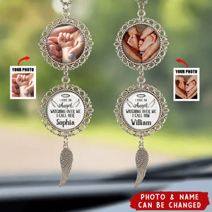 I Have An Angel Watching Over Me - Personalized Baby Photo Car Ornament