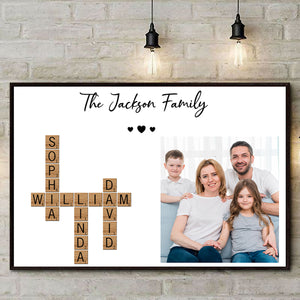 Family Home Crossword Upload Photo Personalized Canvas/Poster