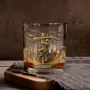 Lineman Glass - Personalized Lineman Whiskey Glass