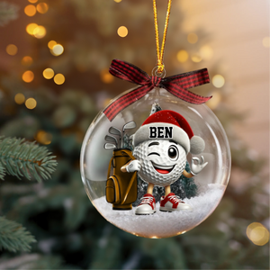 Golf Player Snow Globe Christmas Personalized Ornament