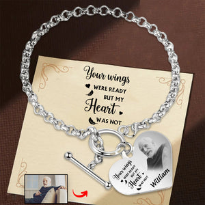 I'm Always With You -Personalized Engraved Heart Bracelet