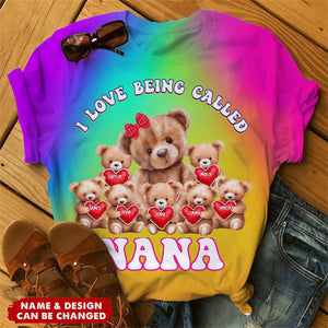 Personalized I Love Being Called Grandma 3D T-shirt