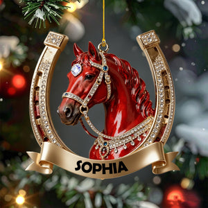 Horse Loving Personalized Christmas Ornament,Gift for Horse Lovers