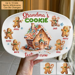 Christmas Grandma's Cookie Tasting Crew Personalized Custom Platter Christmas Gift For Grandma Mom Family Members
