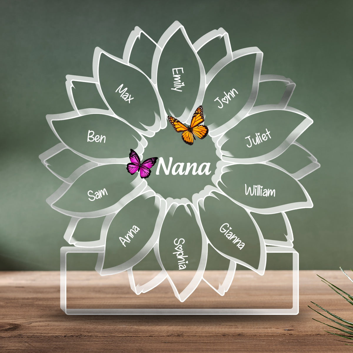 Personalized Sunflower Butterfly Acrylic Plaque