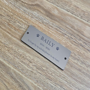 Personalized Pet Memorial Plaque, Custom Engraved Bench Marker, For Garden Tribute, Pet Memorial Gift