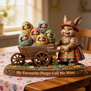 Easter Day Bunny Acrylic Plaque - Personalized Gifts For Grandma, Mommy Plaque