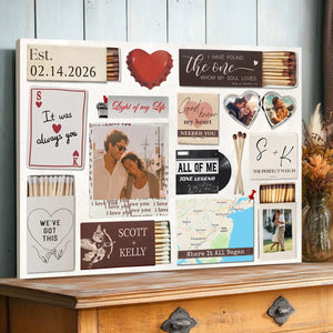 Love Story Scrapbook Canvas - Personalized Valentine’s Day Gift for Couples