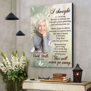 Personalized Memorial Canvas Poster β I Thought Of You Today Sign