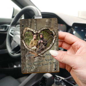 Custom Photo Enjoy Your Hunt, Be Safe - Personalized Car Visor Clip Gift for Hunting Husband