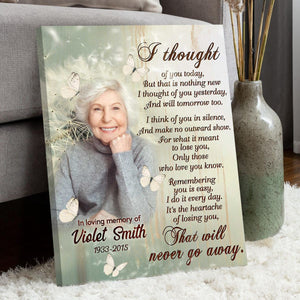 Personalized Memorial Canvas Poster β I Thought Of You Today Sign