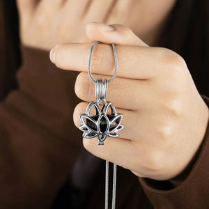 Personalized Lotus Flower with Mini Keepsake Urn Ashes Cremation Necklace Memorial Sympathy Gift for Loss of Loved One