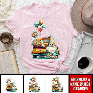 Personalized Cute Easter Grandma Balloon Pure Cotton T-shirt