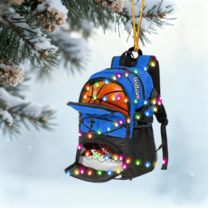 Personalized Basketball Bag Christmas Acrylic Ornament, Gift for Basketball Players