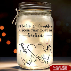 Personalized First My Mother Forever My Friend Mason Jar Light