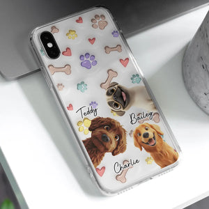 Lovely Dogs Colorful Dog Paws Personalized Phone Case Gift For Pet Lover