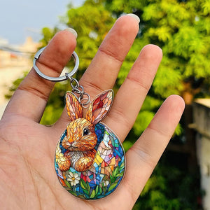 Personalized Gifts For Easter's Day Keychain Rabbit Eggs