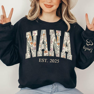 Custom Floral GIGI Sweatshirt – Personalized Grandma Est Year & Grandkids Names