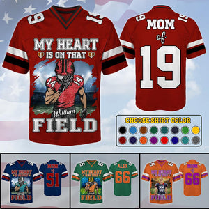 My Heart Is On That Field - Personalized Jersey Gift For Football Player