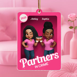 Besties Sisters Pink Toy Box Personalized Acrylic Ornament, Gift for Besties, Best Friends