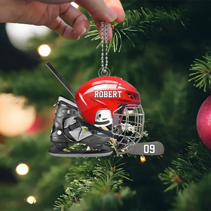 Personalized Hockey Helmet Shaped Ornament β Gift For Hockey Lovers