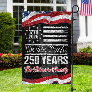 250 Years USA 250th Birthday 1776-2026 Personalized Garden Flag Gift for Family