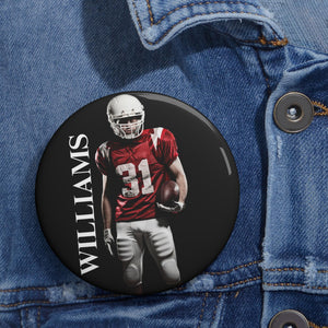 Personalized Photo Player Team Name And Number Pin Buttons Gift for Football Basketball Sport Lover
