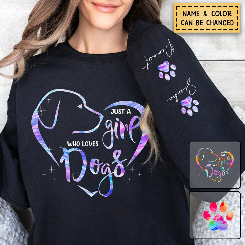 Colorful Dog Lovers Heart Paw Personalized Sweatshirt