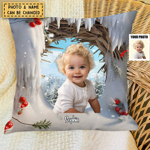Winter Snowy Christmas Personalized Pillow Gift For Pet Lover/Family