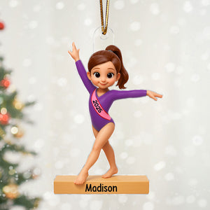 Gymnastic Girl - Personalized Acrylic Ornament - Christmas Gift For Daughter Granddaughter