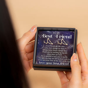 Good Friends Are Like Stars Zodiac Bestie - Personalized Stud Earrings