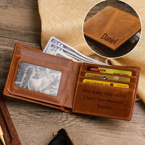 Personalized leather Wallet Gift for your husband,son