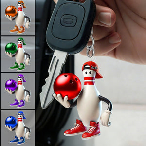 Personalized Bowling Acrylic Keychain, Gift For Bowling Lover