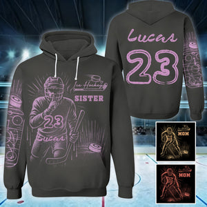 Bleach Style Ice Hockey Hoodie - Personalized Hoodie For Ice Hockey Mom