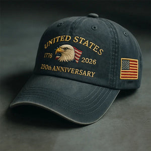 Printed baseball cap, featuring the Logo of the 250th Anniversary of the United States